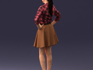 girl in brown skirt 0356 3d print ready 3D-printmodel