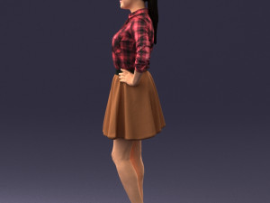 girl in brown skirt 0356 3d print ready 3D-printmodel