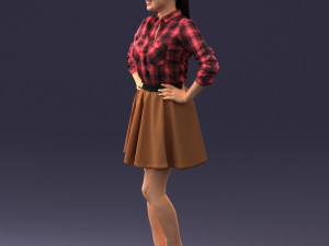 girl in brown skirt 0356 3d print ready 3D-printmodel