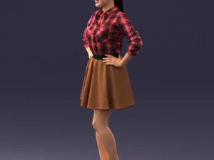 girl in brown skirt 0356 3d print ready 3D Print Model