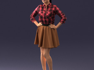 girl in brown skirt 0356 3d print ready 3D-printmodel
