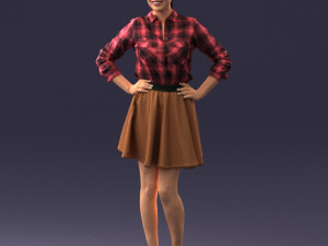 girl in brown skirt 0356 3d print ready 3D-printmodel