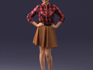 girl in brown skirt 0356 3d print ready 3D Print Model