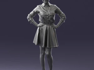 girl in brown skirt 0356 3d print ready 3D Print Model
