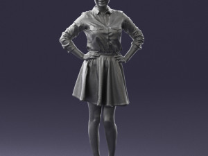 girl in brown skirt 0356 3d print ready 3D-printmodel