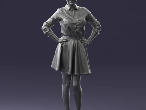 girl in brown skirt 0356 3d print ready 3D Print Model