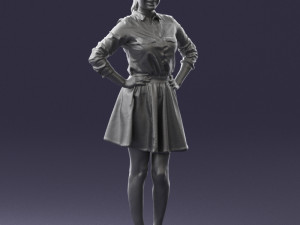 girl in brown skirt 0356 3d print ready 3D-printmodel