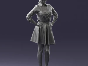 girl in brown skirt 0356 3d print ready 3D Print Model