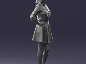 girl in brown skirt 0356 3d print ready 3D-printmodel