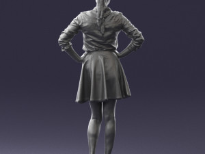 girl in brown skirt 0356 3d print ready 3D-printmodel