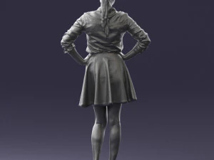 girl in brown skirt 0356 3d print ready 3D Print Model