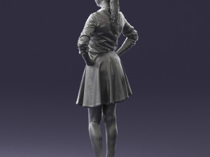 girl in brown skirt 0356 3d print ready 3D-printmodel