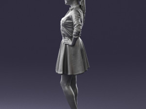 girl in brown skirt 0356 3d print ready 3D-printmodel
