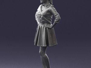 girl in brown skirt 0356 3d print ready 3D-printmodel