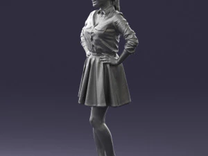 girl in brown skirt 0356 3d print ready 3D Print Model