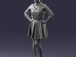 girl in brown skirt 0356 3d print ready 3D Print Model