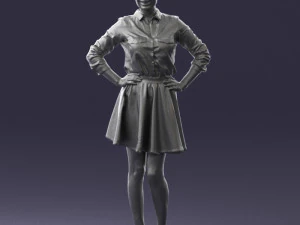 girl in brown skirt 0356 3d print ready 3D Print Model