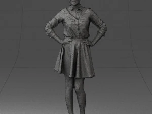 girl in brown skirt 0356 3d print ready 3D Print Model