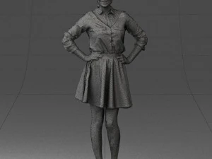 girl in brown skirt 0356 3d print ready 3D Print Model