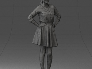 girl in brown skirt 0356 3d print ready 3D-printmodel
