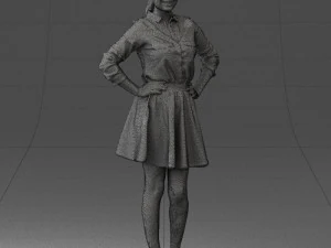 girl in brown skirt 0356 3d print ready 3D Print Model