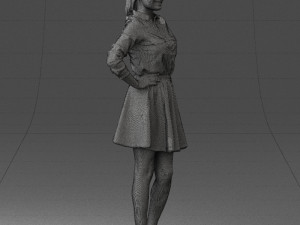 girl in brown skirt 0356 3d print ready 3D-printmodel