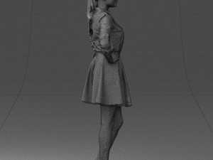 girl in brown skirt 0356 3d print ready 3D-printmodel