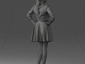 girl in brown skirt 0356 3d print ready 3D-printmodel