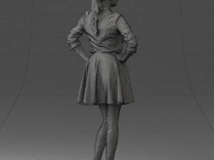 girl in brown skirt 0356 3d print ready 3D Print Model