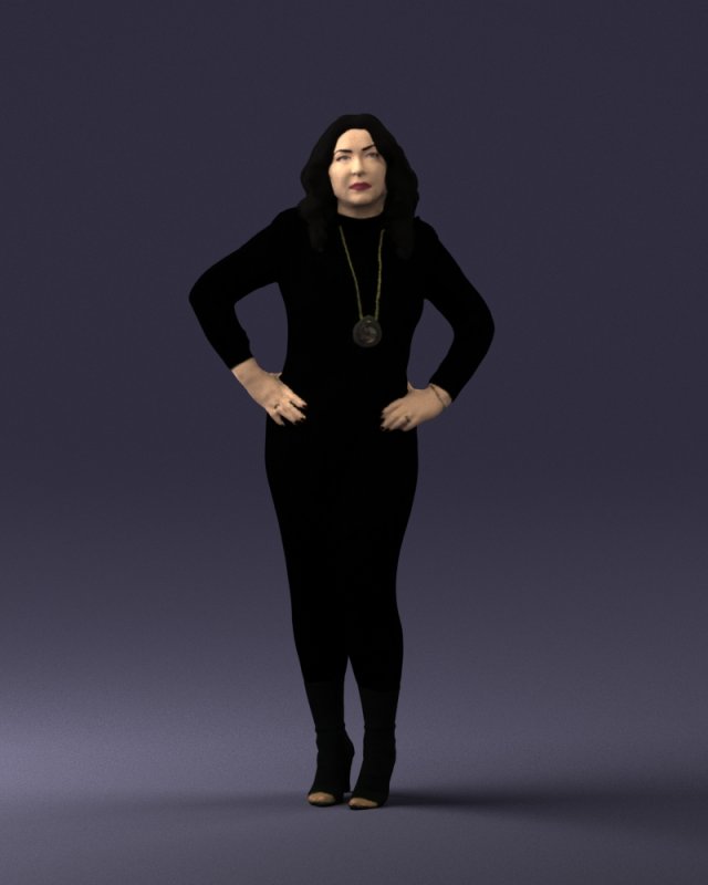 woman in black dress 0355 Modèle 3D .c4d .max .obj .3ds .fbx .stl .blend 