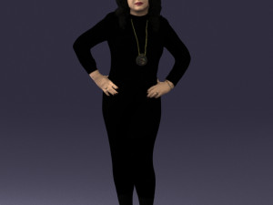 woman in black dress 0355 3D Model