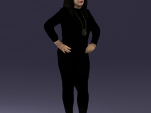 woman in black dress 0355 Modèle 3D