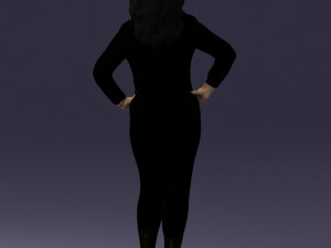 woman in black dress 0355 Modèle 3D