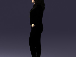 woman in black dress 0355 Modèle 3D