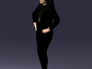 woman in black dress 0355 Modèle 3D