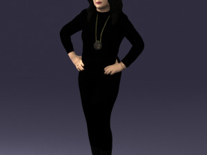 woman in black dress 0355 Modèle 3D