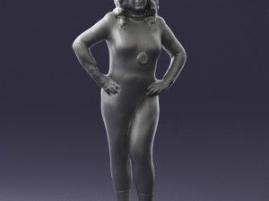 woman in black dress 0355 Modèle 3D