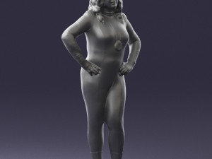 woman in black dress 0355 Modèle 3D