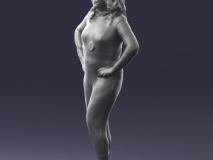 woman in black dress 0355 Modèle 3D