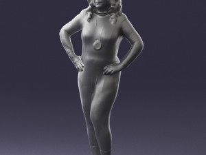 woman in black dress 0355 Modèle 3D