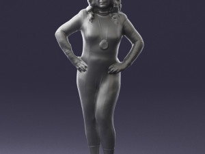 woman in black dress 0355 Modèle 3D