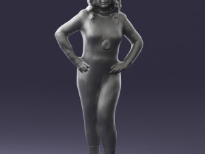 woman in black dress 0355 Modèle 3D