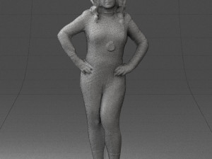 woman in black dress 0355 Modèle 3D