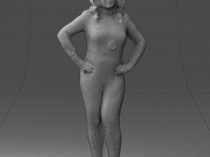 woman in black dress 0355 Modèle 3D