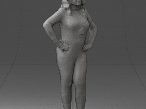 woman in black dress 0355 Modèle 3D