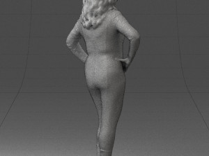 woman in black dress 0355 Modèle 3D
