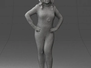 woman in black dress 0355 3d print ready 3D Print Model