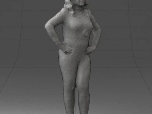 woman in black dress 0355 3d print ready 3D Print Model