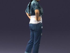 wonan in jeans dress 0353 3D 모델