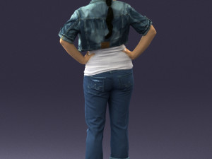 wonan in jeans dress 0353 3D 모델